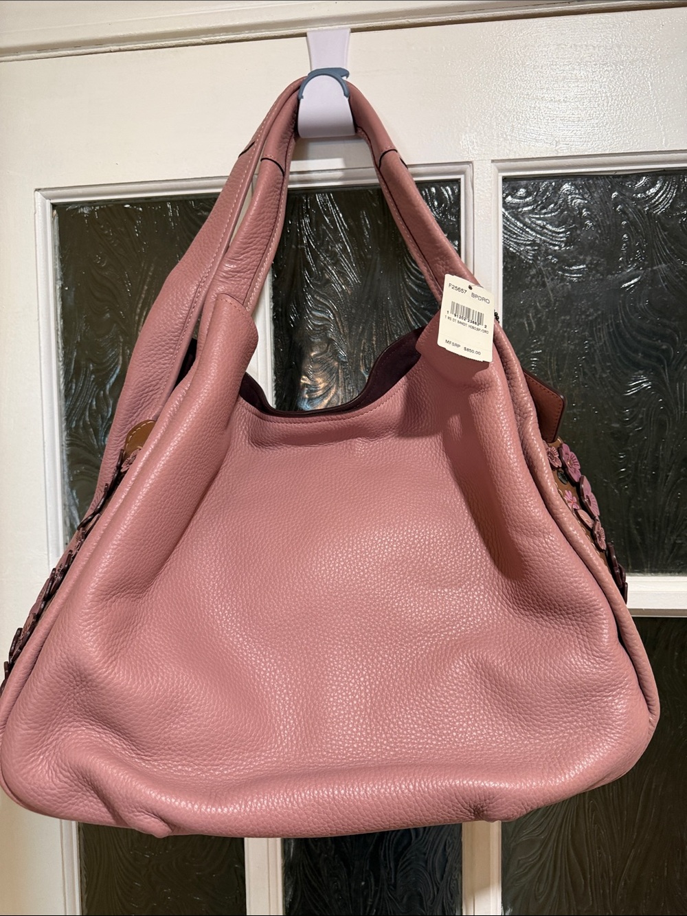 Coach Pink Pebbled Leather Shoulder Hobo